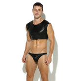 Shimmering Stage Star Sleeveless Crop Top & Briefs (2-Piece Set)